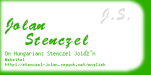 jolan stenczel business card